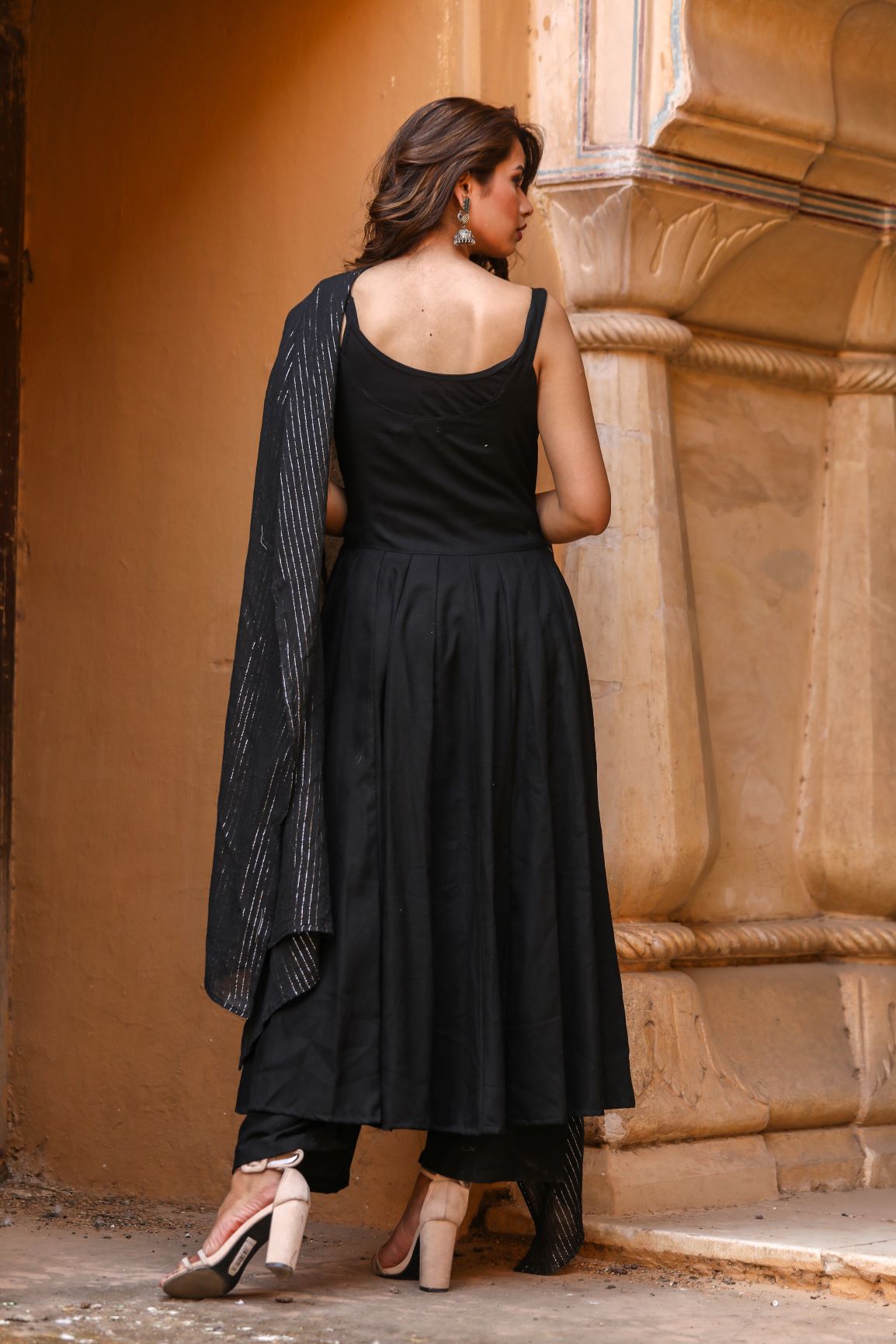 Black Georgette Anarkali Kurti, Medium at Rs 899 in Surat | ID: 26563283648